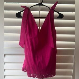 Ted Baker- Pink Sleeveless Top with Lace Hem